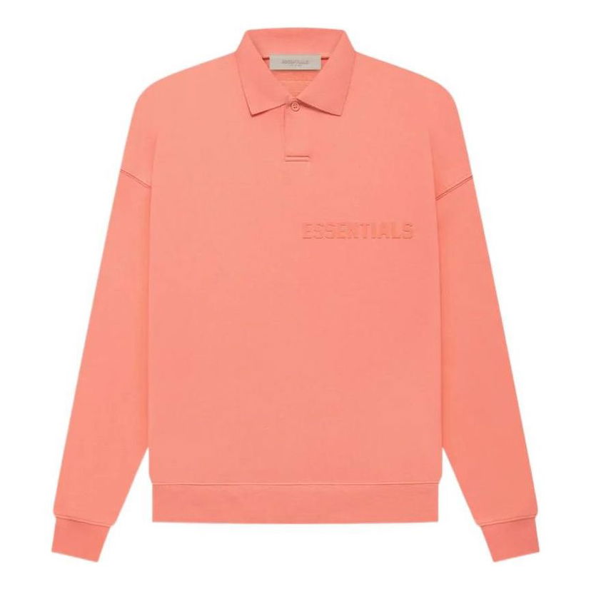 Mikina Fear of God Essentials Long Sleeve Polo Shirt Oranžová | FOG-FW22-091