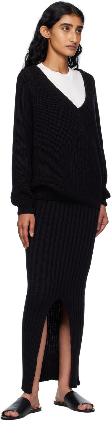 Sveter Baserange Baserange Danube V-Neck Sweater Čierna | PUDVN-OC-AU25, 3