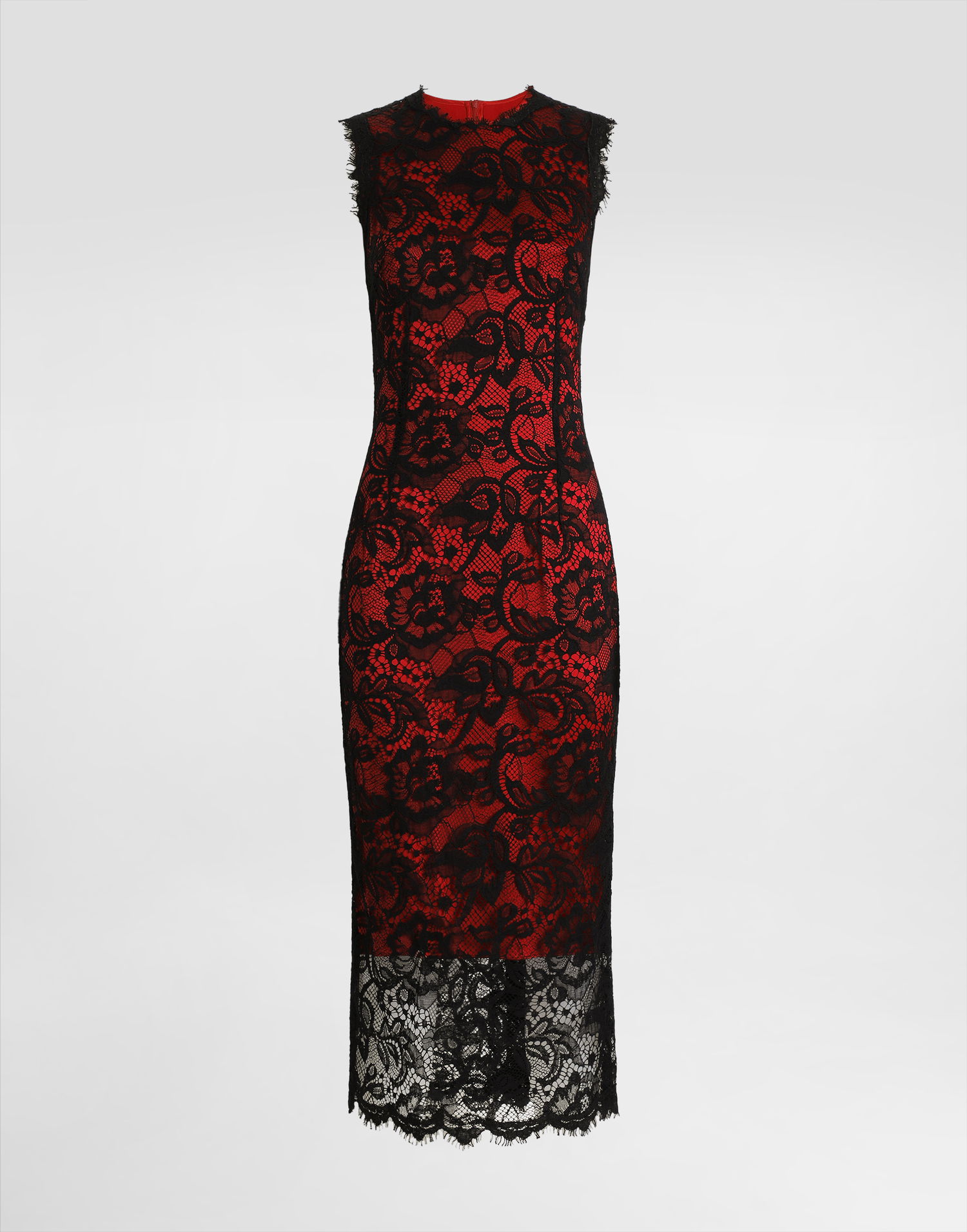 Šaty Dolce & Gabbana Dolce & Gabbana Floral Lace Sheath Dress Červená | F6JSKTILMBJN0000, 0
