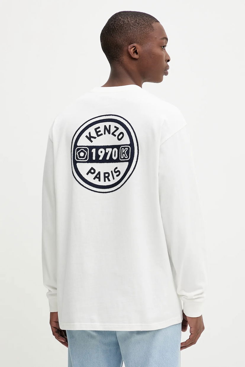 Tričko KENZO Kenzo Long Sleeve T-Shirt Biela | FF65TL3504SI