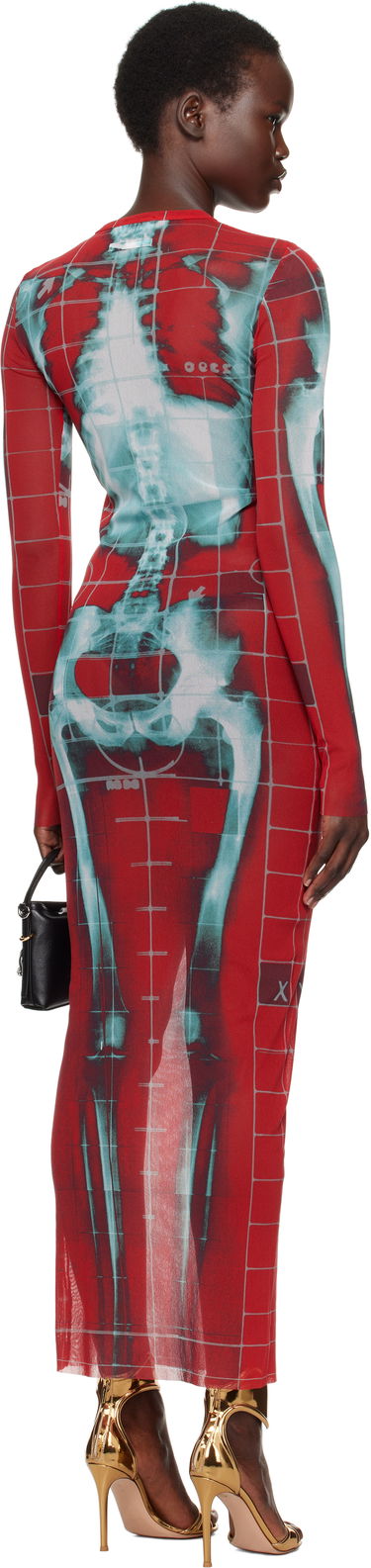 Šaty Jean Paul Gaultier Jean Paul Gaultier 'The Squeletor' Maxi Dress Červená | 25/33-F-RO309-T580-3058, 2