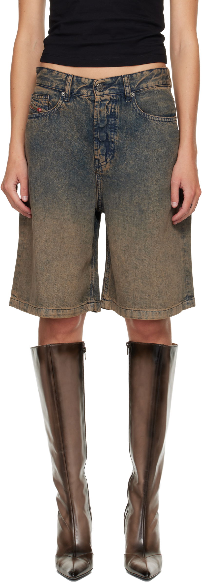 Šortky Diesel De-Sire-Short-S Distressed Denim Baggy Shorts Rôznofarebný | A16319 068TA