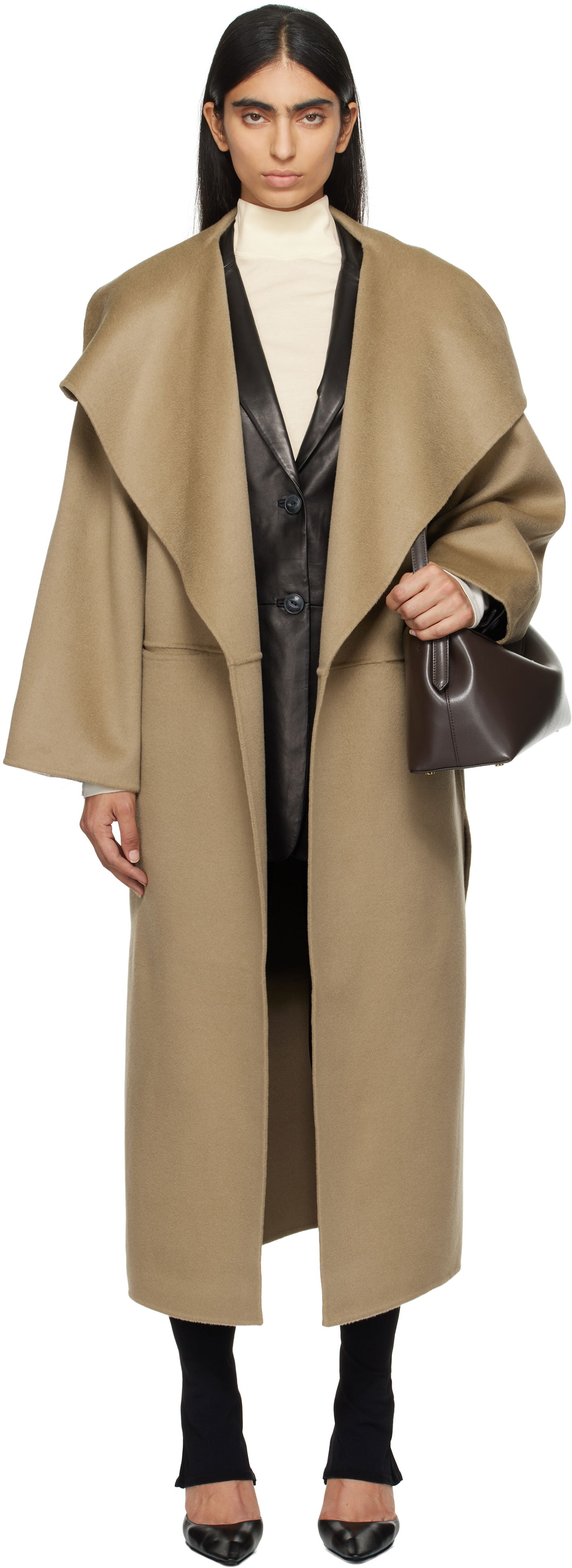 Kabáty TOTEME TOTEME Signature Wool Cashmere Overcoat Béžová | 234-WRO885-FB0049, 0