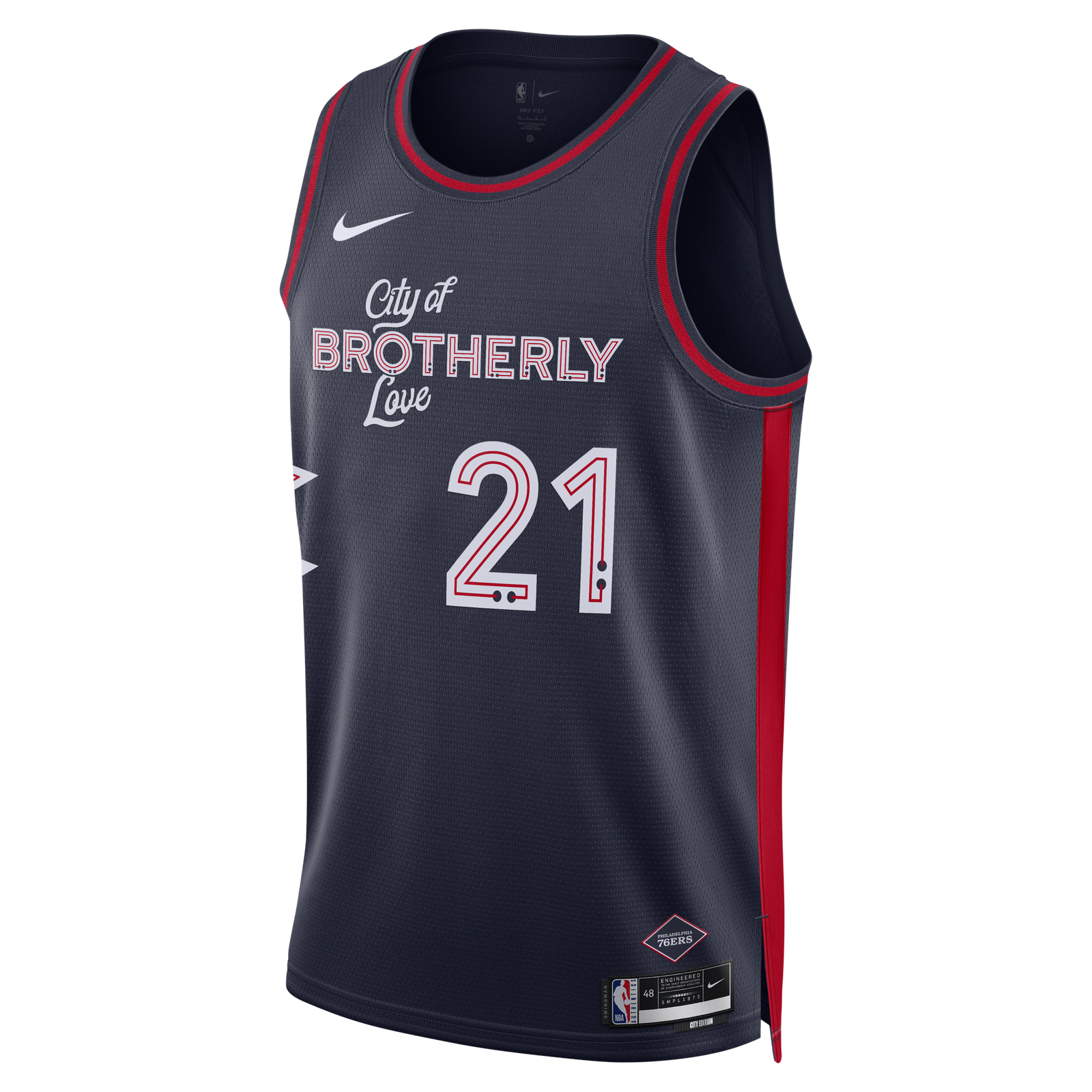 NBA PHILADELPHIA 76ERS DRI-FIT CITY EDITION SWINGMAN JERSEY JOEL EMBIID