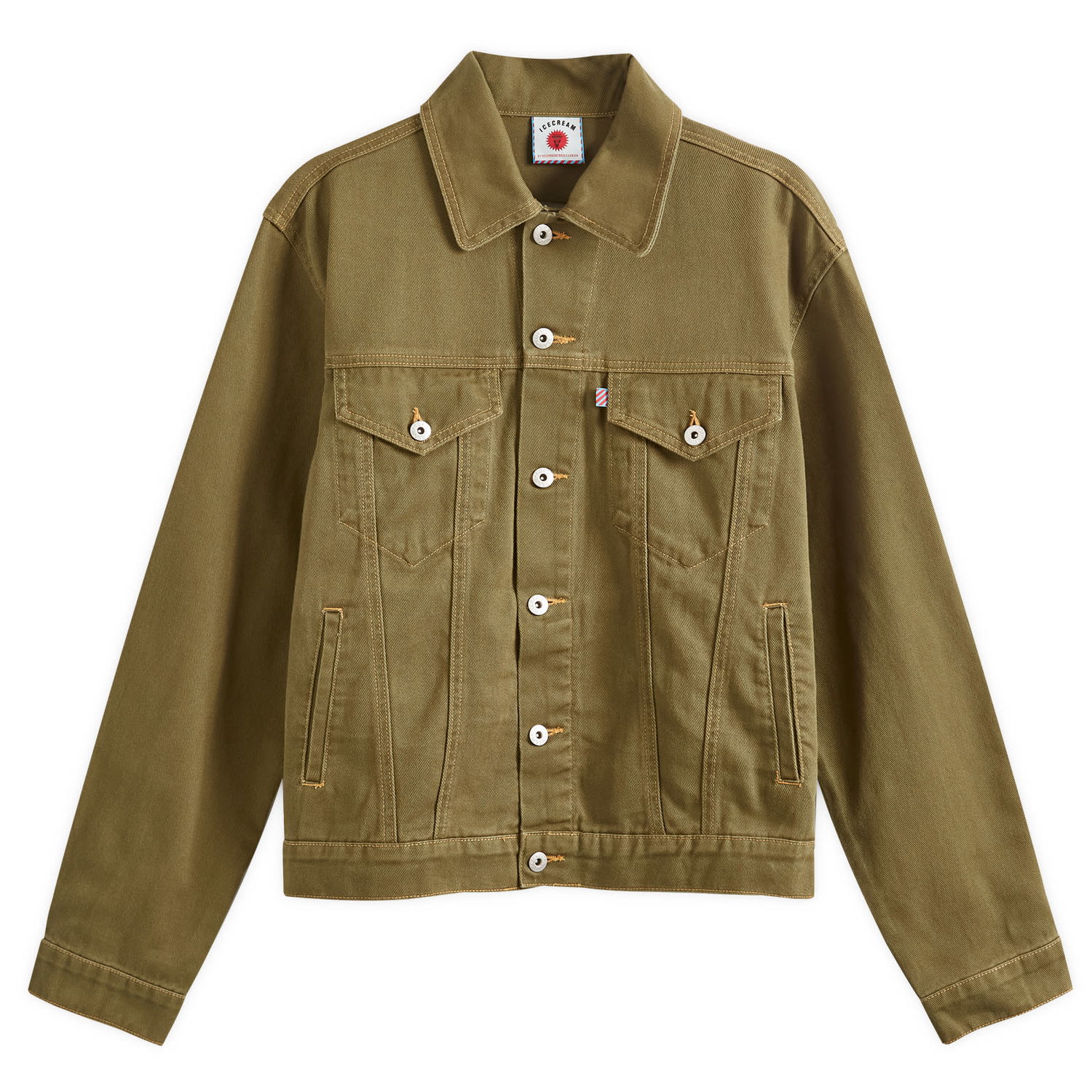 Bunda BBC IceCream ICECREAM Running Dog Denim Trucker Jacket Zelené | ICD006-GR, 1