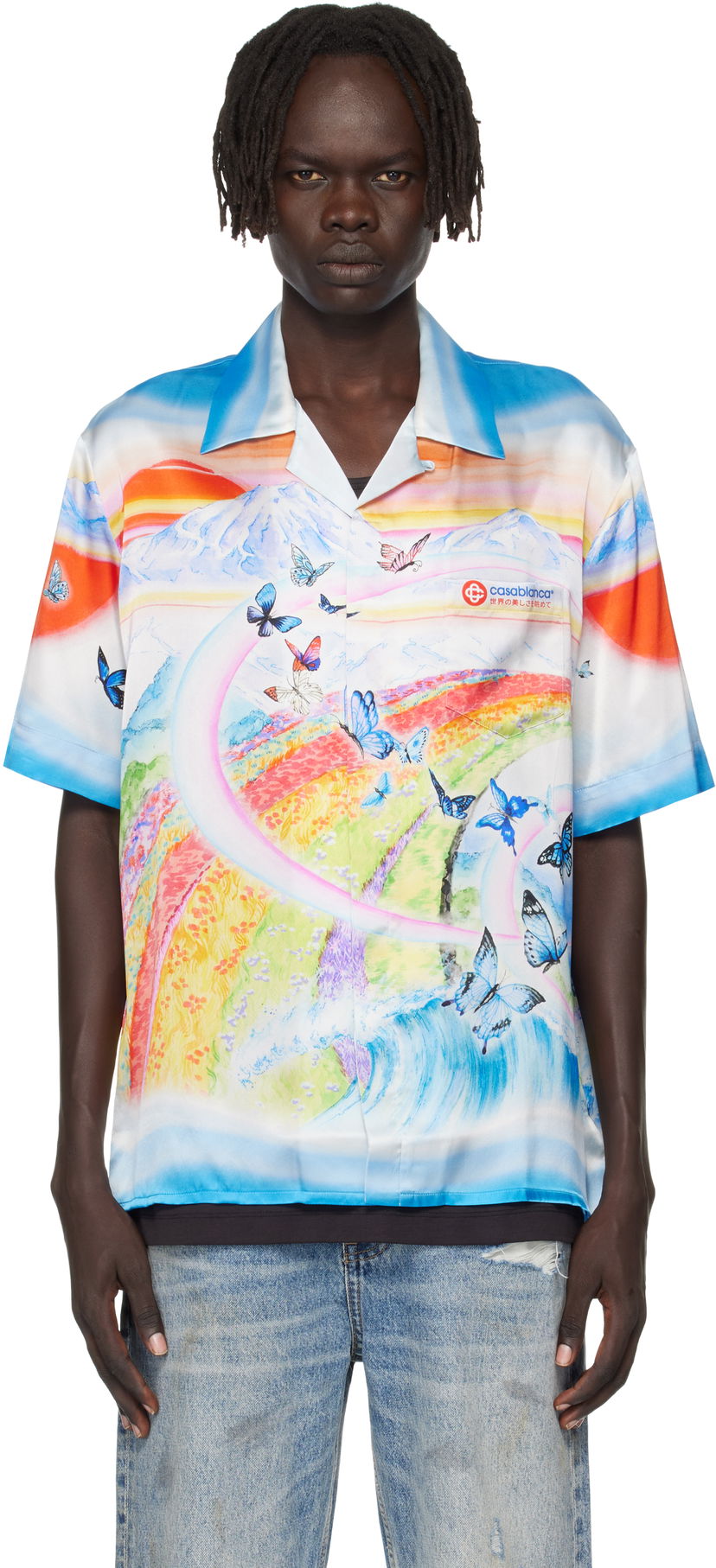 Košeľa Casablanca Casablanca Silk Butterfly Print Shirt Rôznofarebný | MPF25-SH-003-02