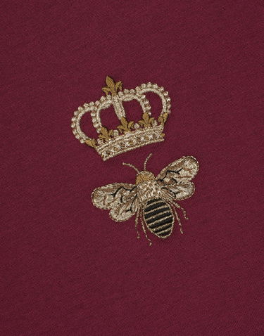 Tričko Dolce & Gabbana Cotton T-shirt With Embroidery - Man T-shirts And Polos Burgundy Vínová | G8PV1ZG7WUQR0108, 3