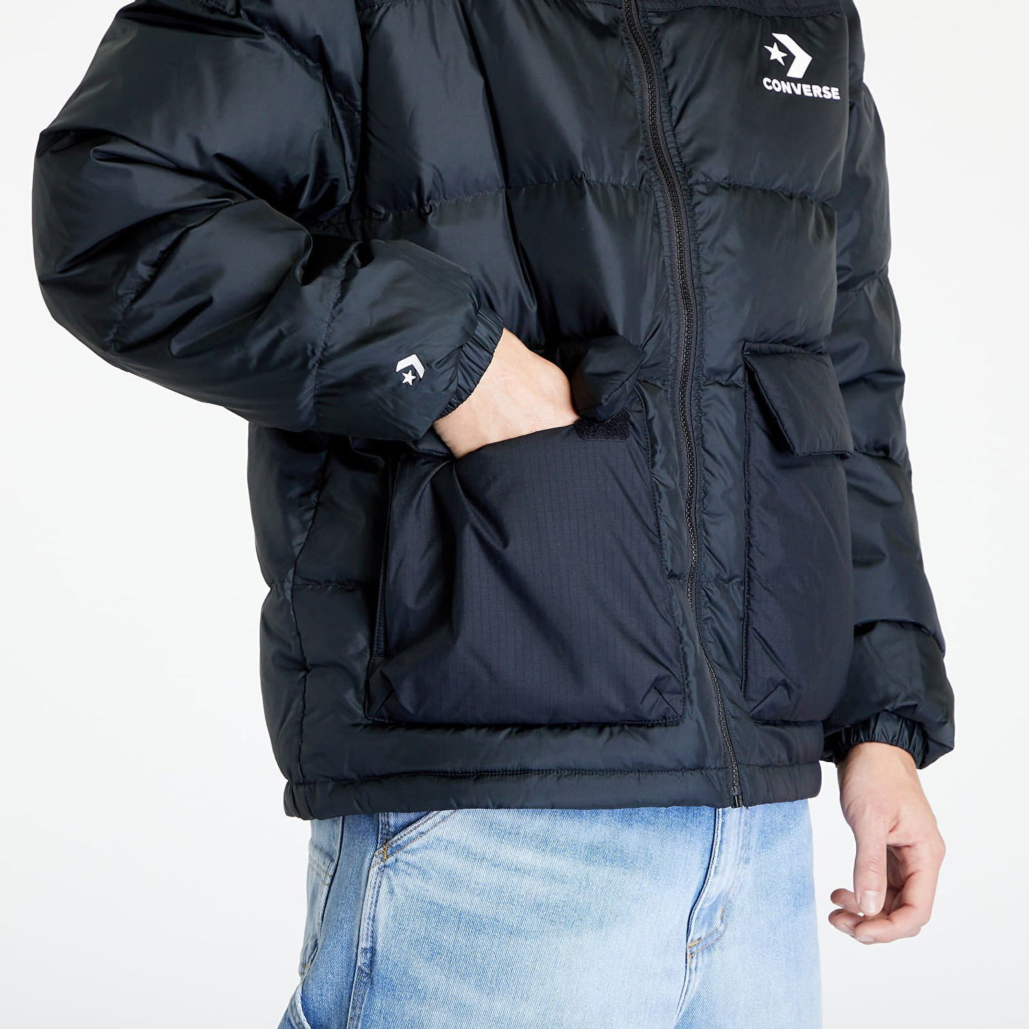 Prešívaná bunda Converse Winter Short Down Jacket Čierna | 10023755-A03, 1