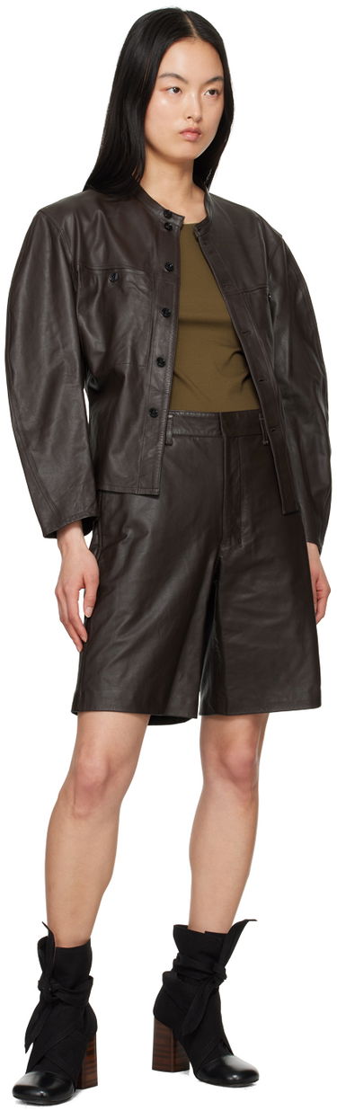 Šortky LEMAIRE Lemaire Lined Leather Shorts Hnedá | PA1109 LL0068, 3