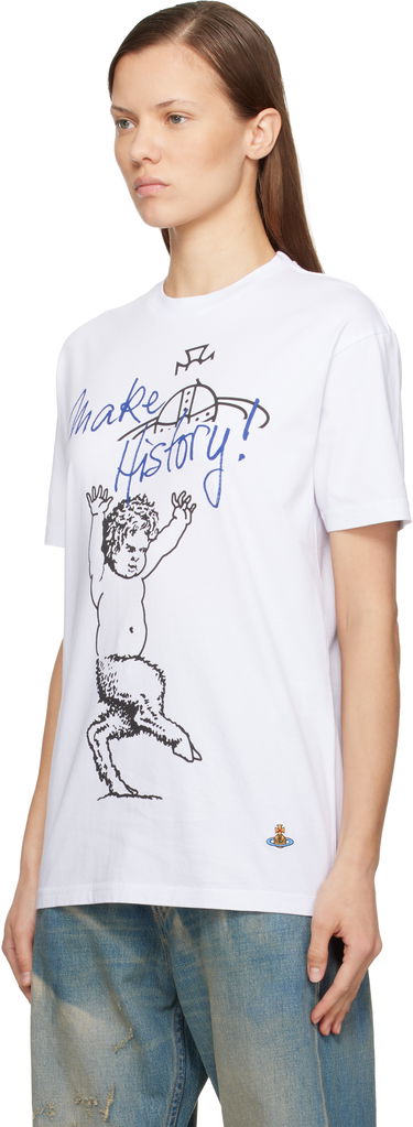Tričko Vivienne Westwood Classic Make History! Baby Graphic T-shirt Biela | 3G010048-J001M-, 3
