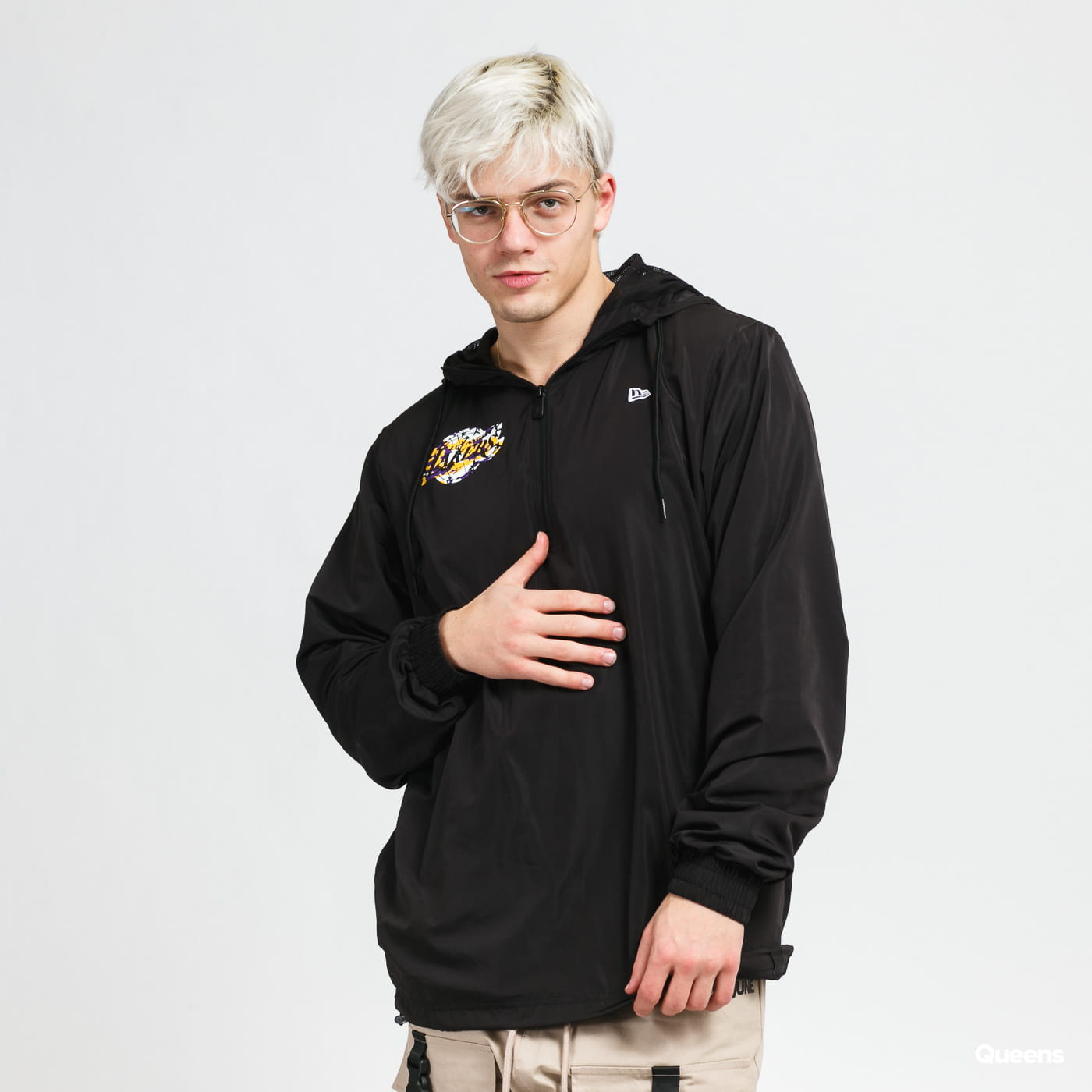Vetrovka New Era NBA Seasonal Infill Print Windbreaker LA Lakers Čierna | 12869799, 0