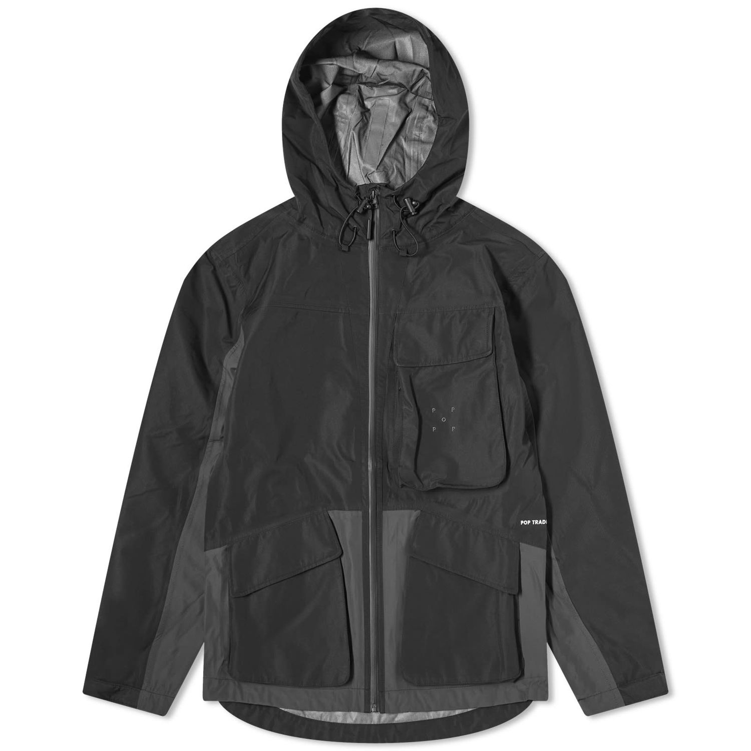 Vetrovka Pop Trading Company Big Pocket Ripstop Shell Jacket Black/Anthracite Čierna | POPAW23-05-019, 0