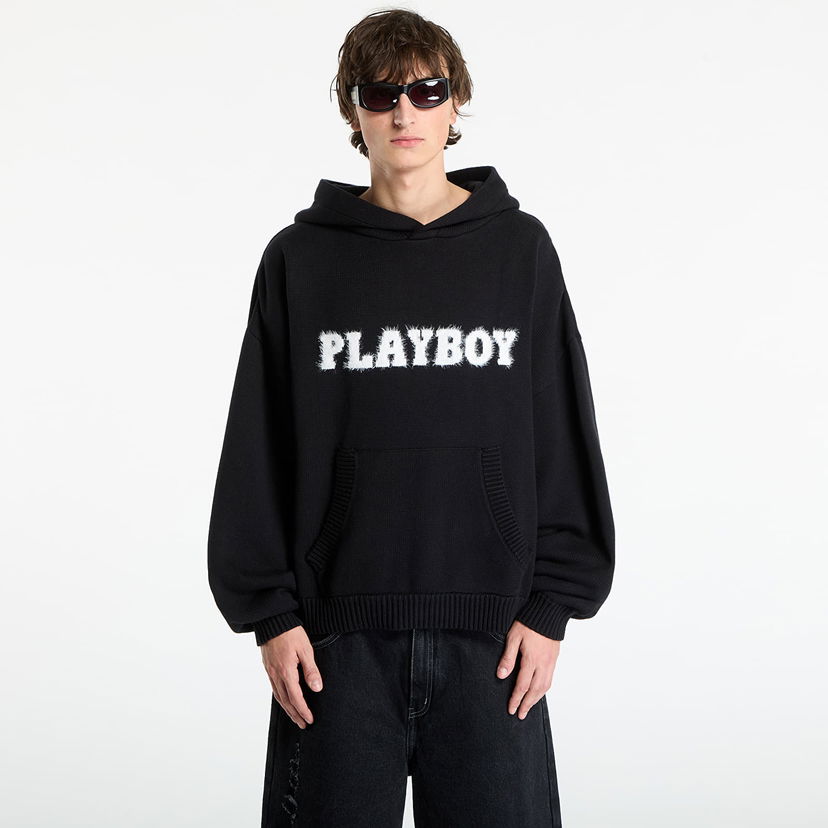 Mikina Footshop Playboy x FTSHP Sweater Hoodie UNISEX Black Čierna | FTSHP_516