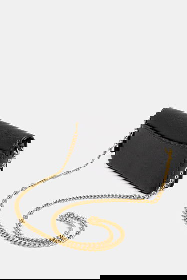 Kabelka Coach Mila Grained Leather Flap Wallet on Chain Čierna | CAO01, 2