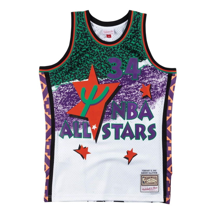 Tielko Mitchell & Ness NBA All Star West Hakeem Olajuwon 34 Jersey Biela | SMJYNG18434-ASWWHIT95HOL