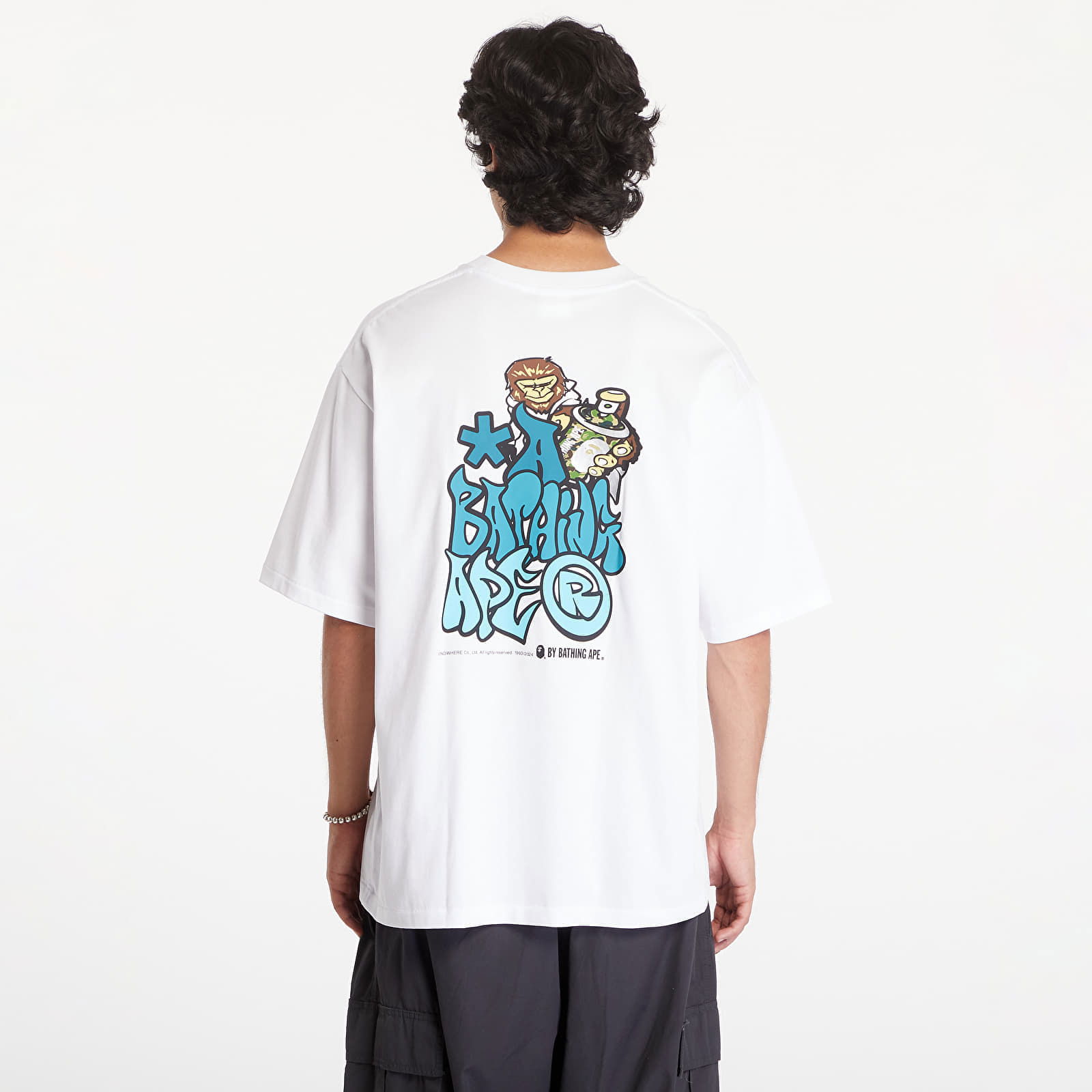 A BATHING APE Graffiti Bape Relaxed Fit Short Sleeve Tee White