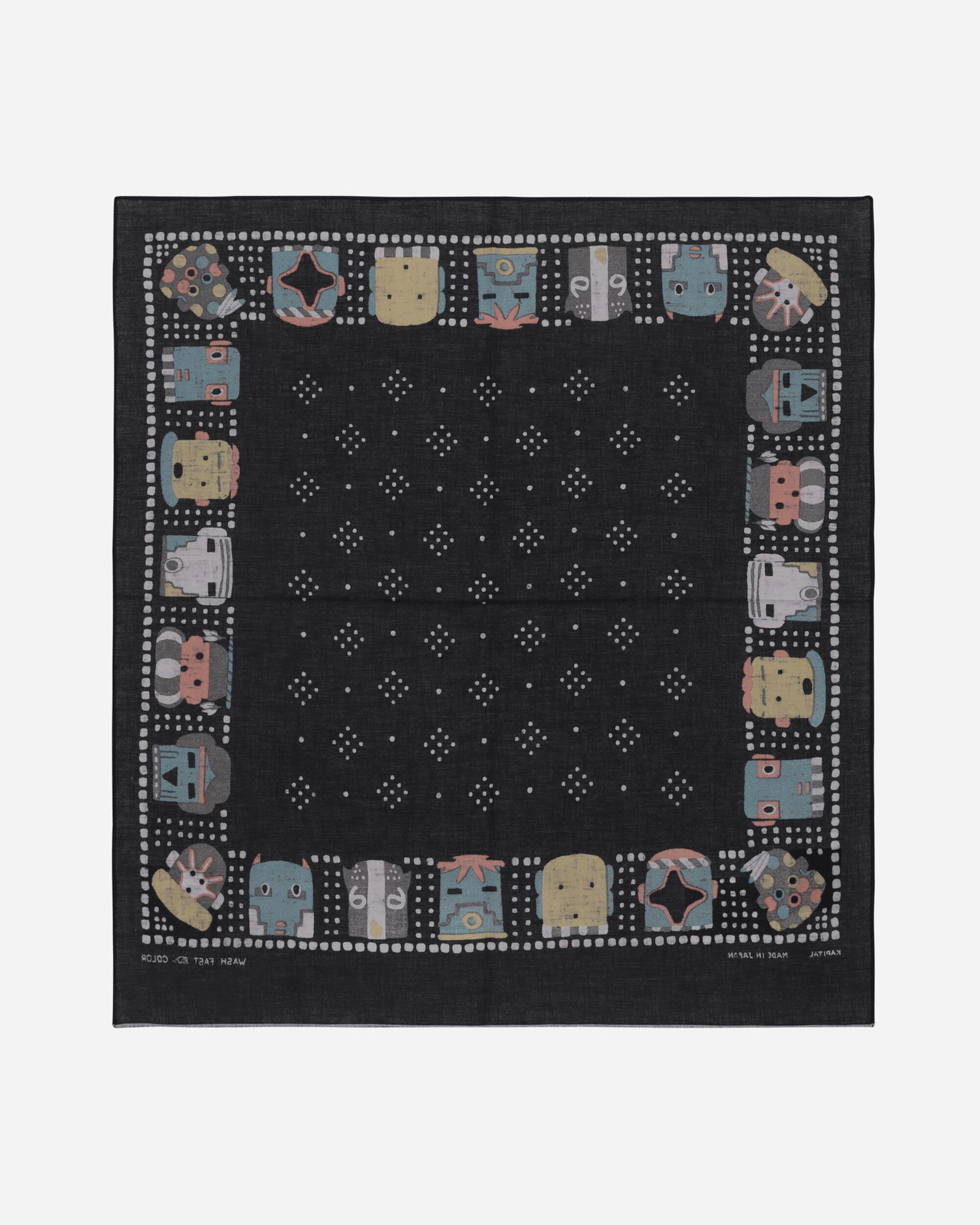 Šál KAPITAL Selvedge Bandana with Kachina Print Čierna | EK-1169BA 3, 1