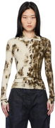 The Attico Animal Print Long Sleeve Polo
