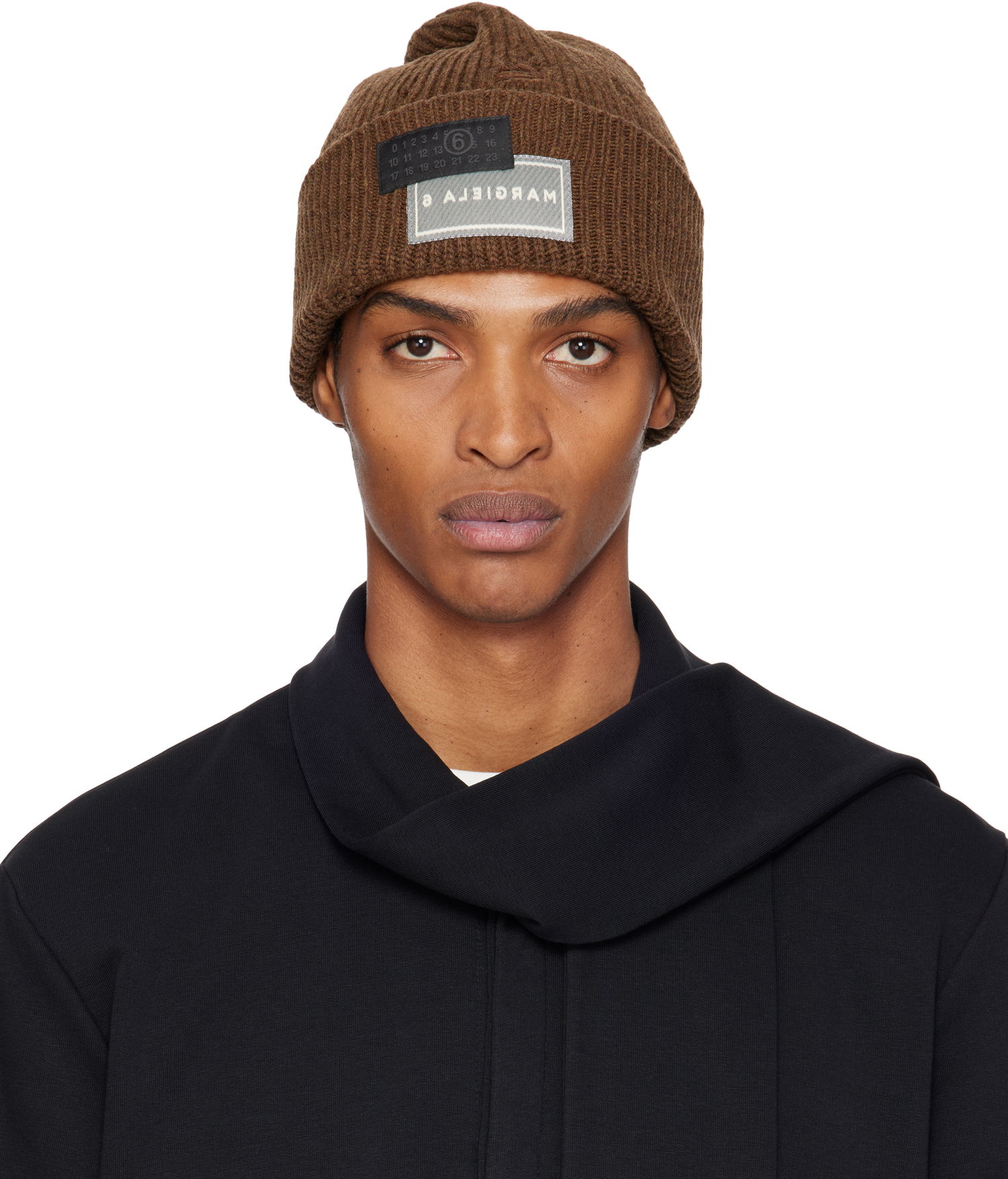 Kulicha Maison Margiela MM6 Maison Margiela Logo Patch Beanie Hnedá | SH0TB0001 M13138, 0