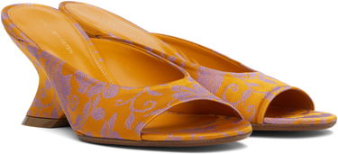 Starostlivosť o obuv Dries Van Noten Dries Van Noten Open-Toe Jacquard Mules Oranžová | WS251-1561-730, 3