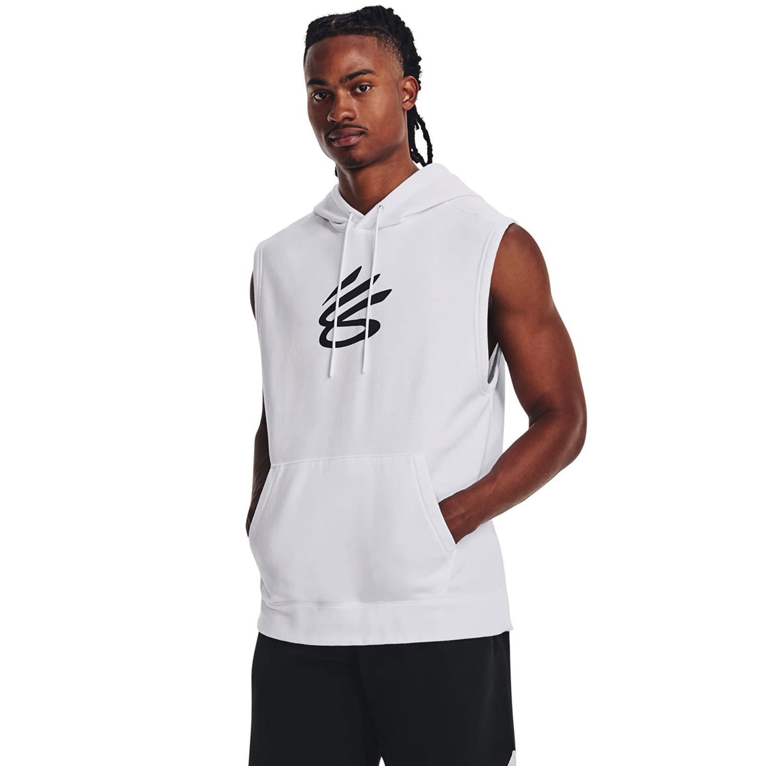 Mikina Under Armour Curry Fleece Slvls Hoodie White Biela | 1374301-100, 1