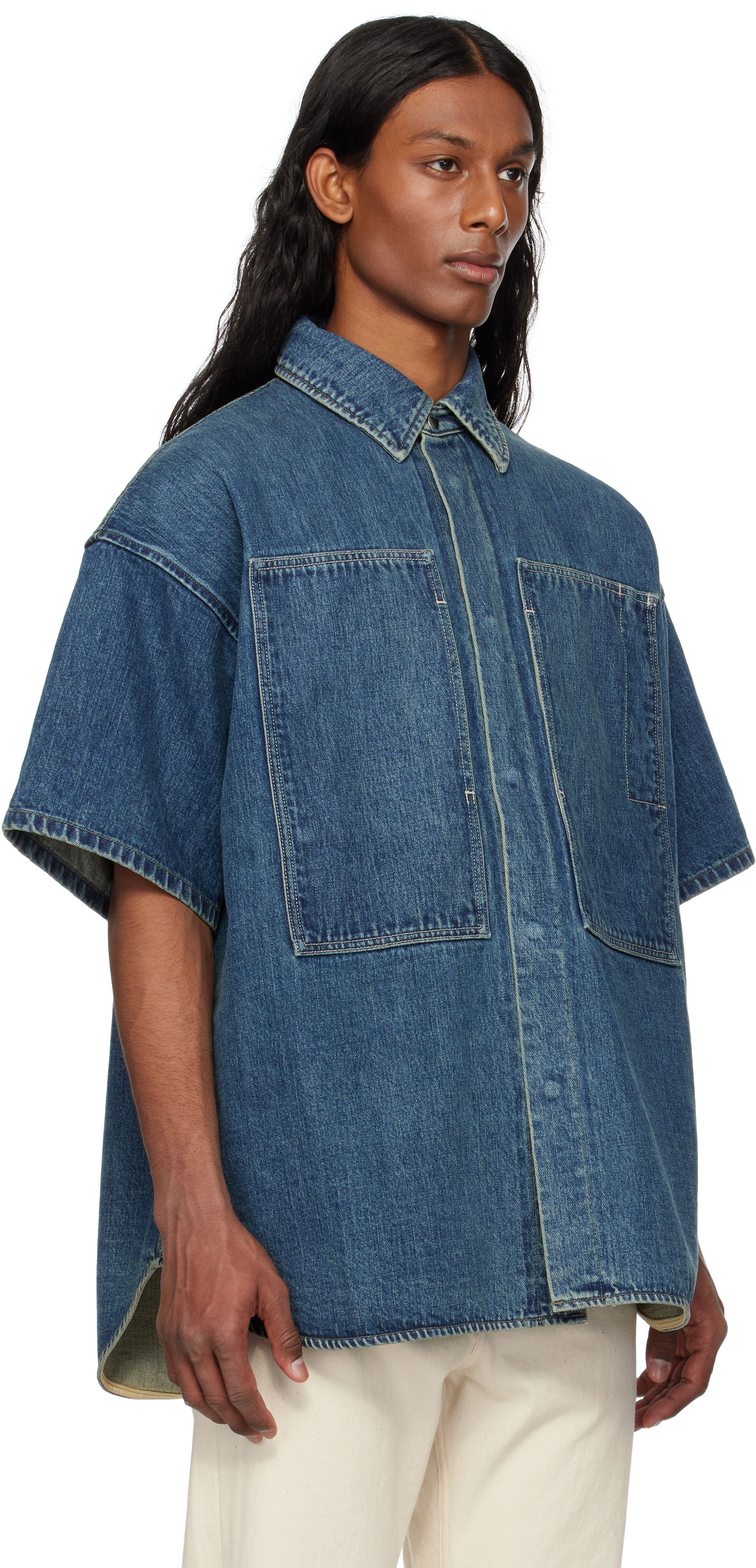 Košeľa Jil Sander Jil Sander Patch Pocket Denim Overshirt Modrá | J47DL0168_J45291, 1