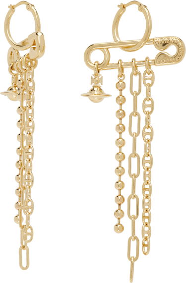 Náušnice Vivienne Westwood Ginetta Safety Pin Orb Dangle Earrings Žltá | 6202017A-02R001-, 1