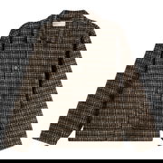 Jacquard Knit Rams Plaid Jacket