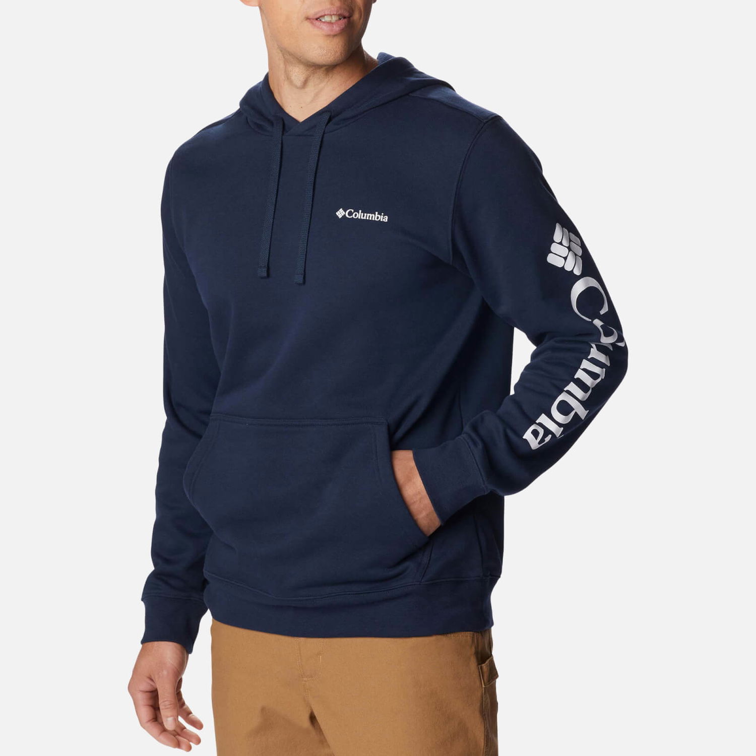 Mikina Columbia Cotton-Blend Hoodie With Logo Print Modrá | 1957913-466, 0