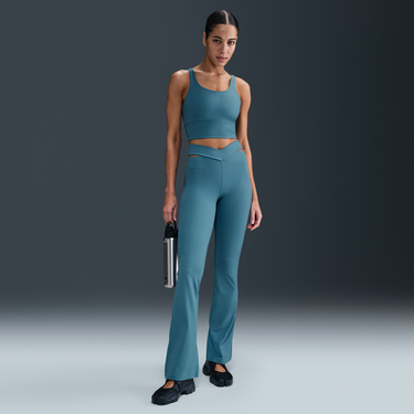 Fľaše Nike Nike Zenvy High-Waisted Ribbed Flare Leggings Modrá | HJ1846-006, 0