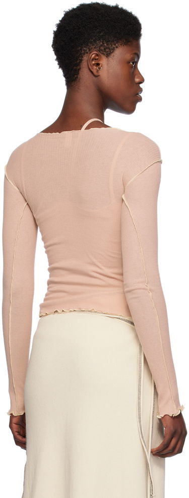 Tričko Baserange Long Sleeve Lettuce Hem T-Shirt Ružová | TTVL-RB-SP24, 2