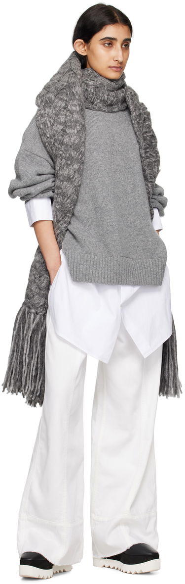 Šál Stella McCartney Stella McCartney Tassel Knit Scarf Šedá | 6K08533S2516, 2