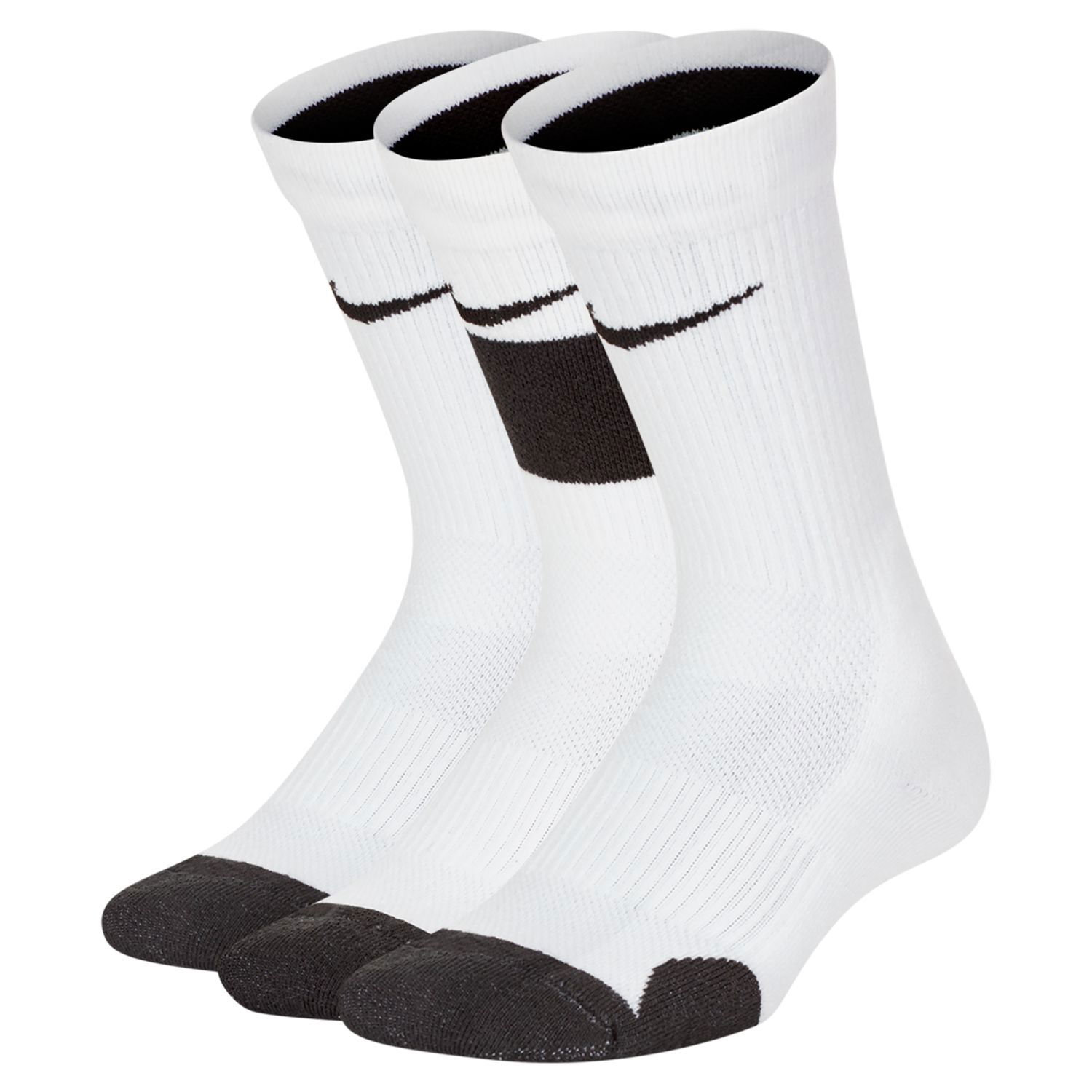 Ponožky Nike Elite Kids Basketball Crew Socks 3-Pack Biela | CW6063-100, 0