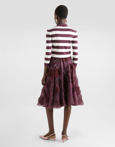 Sukňa Dolce & Gabbana Dolce & Gabbana Organza Midi Circle Skirt with 3D Floral Appliqué Vínová | F4C1DZGDCTVS8400, 2