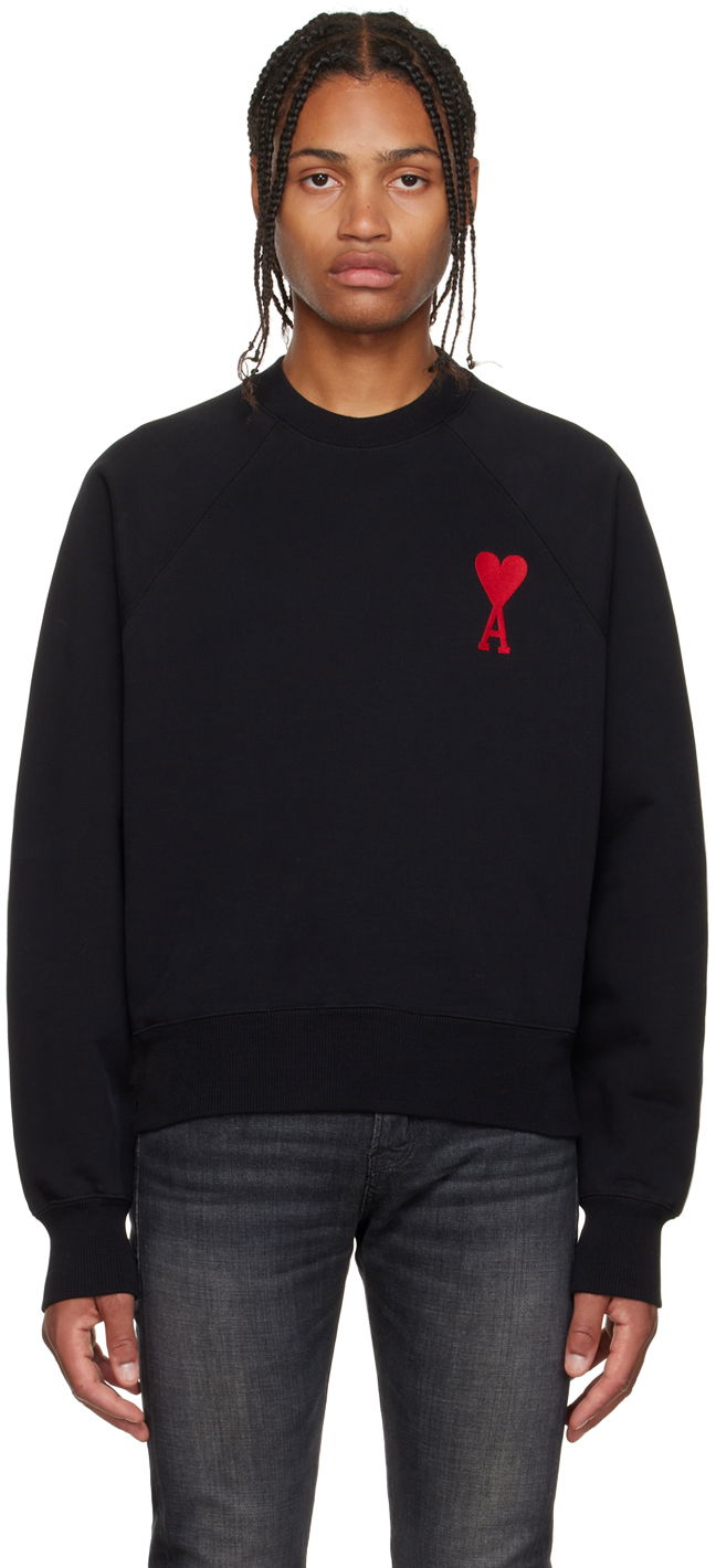 Mikina AMI SSENSE x Oversized Sweatshirt Čierna | SPEUSW022.747.001, 0