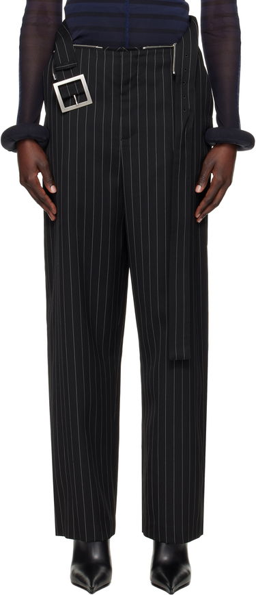 Nohavice Jean Paul Gaultier Jean Paul Gaultier Pinstripe Belted Suit Trousers Čierna | 25/33-F-PA178-C074-0001, 0
