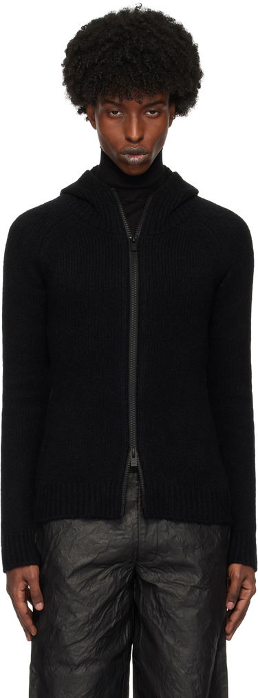 Mikina HELIOT EMIL Cashmere Zip-Up Hoodie Čierna | AW24_W_07_066_BLK01, 0