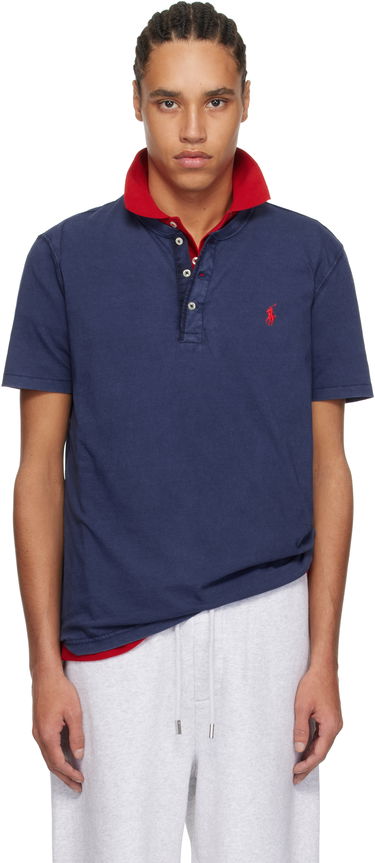 Polo tričko Polo by Ralph Lauren Polo Ralph Lauren Slub Jersey Henley Modrá | 710964485003, 0