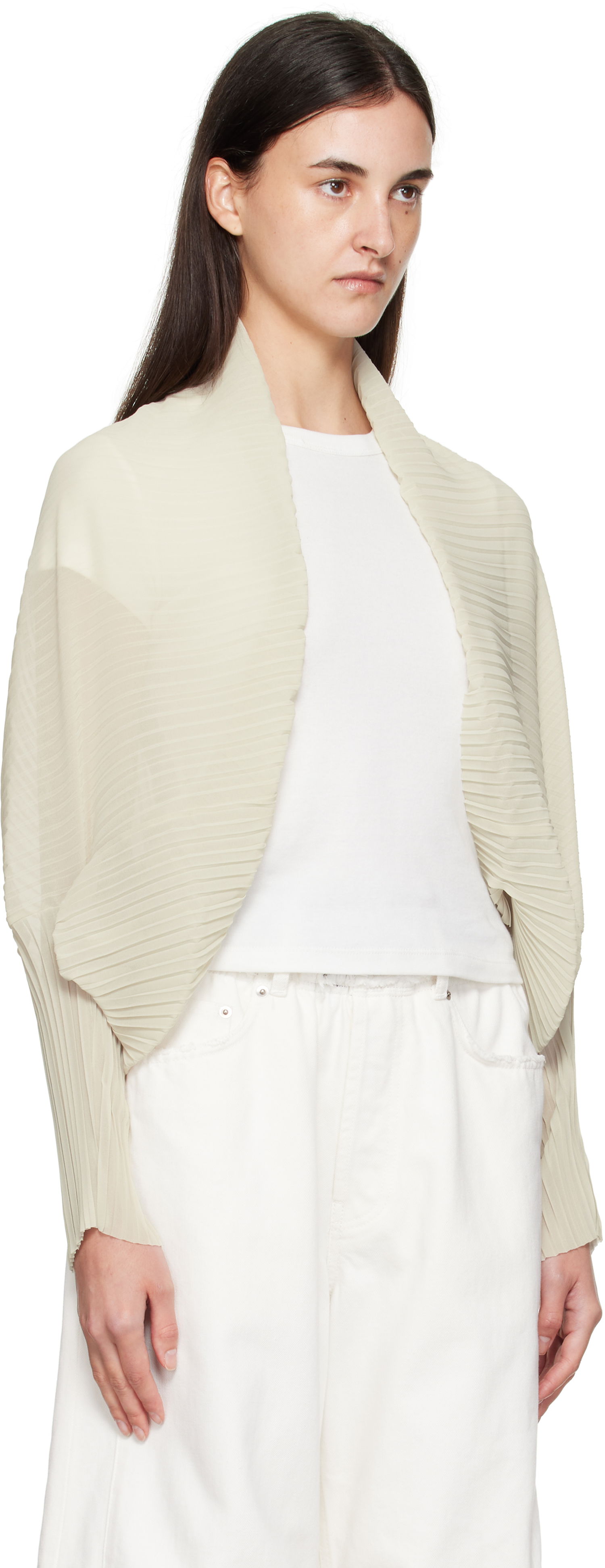 Sveter Max Mara Max Mara Vesuvio Pleated Cardigan Béžová | 2514731012600, 1
