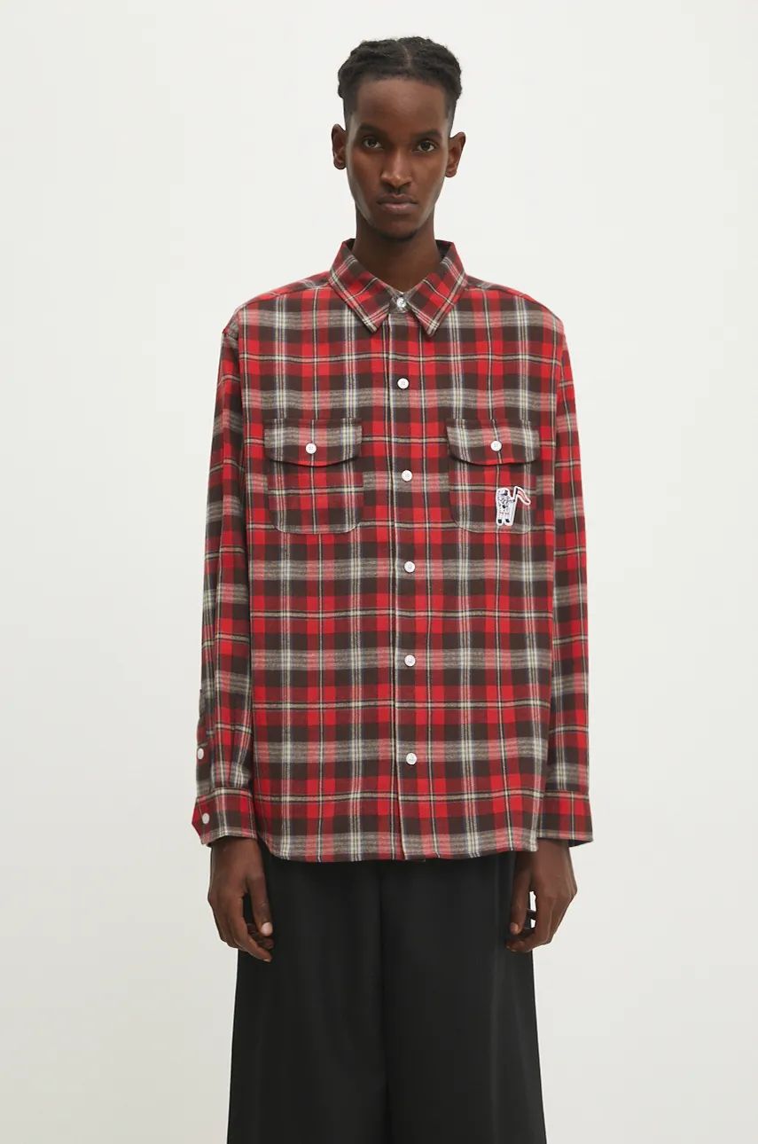 Košeľa BILLIONAIRE BOYS CLUB Longsleeve Check Shirt Červená | B24322, 0