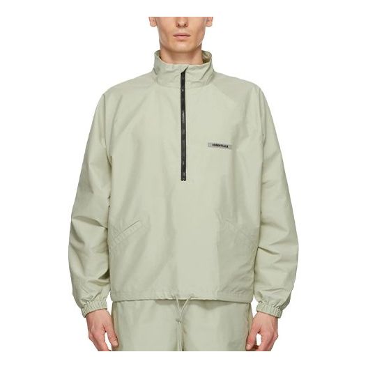 Vetrovka Fear of God Essentials Half-Zip Track Jacket Zelené | FOG-FW20-191