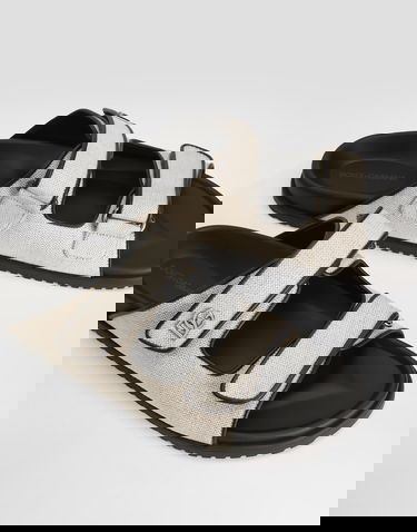 Tenisky a topánky Dolce & Gabbana Dolce & Gabbana Salt&pepper Fabric Slides Béžová | A80511AD5048S469, 3