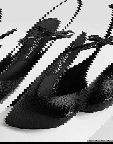 Doplnky Dolce & Gabbana Dolce & Gabbana Lizard Skin Slingback Pumps Čierna | CG0930A2D458B956, 3