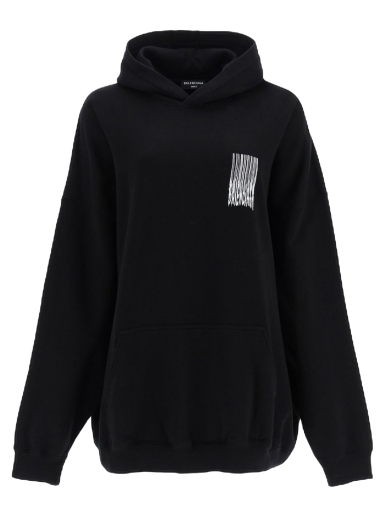 Mikina Balenciaga Barcode Logo Cotton Hoodie Čierna | 651799 TKVE6