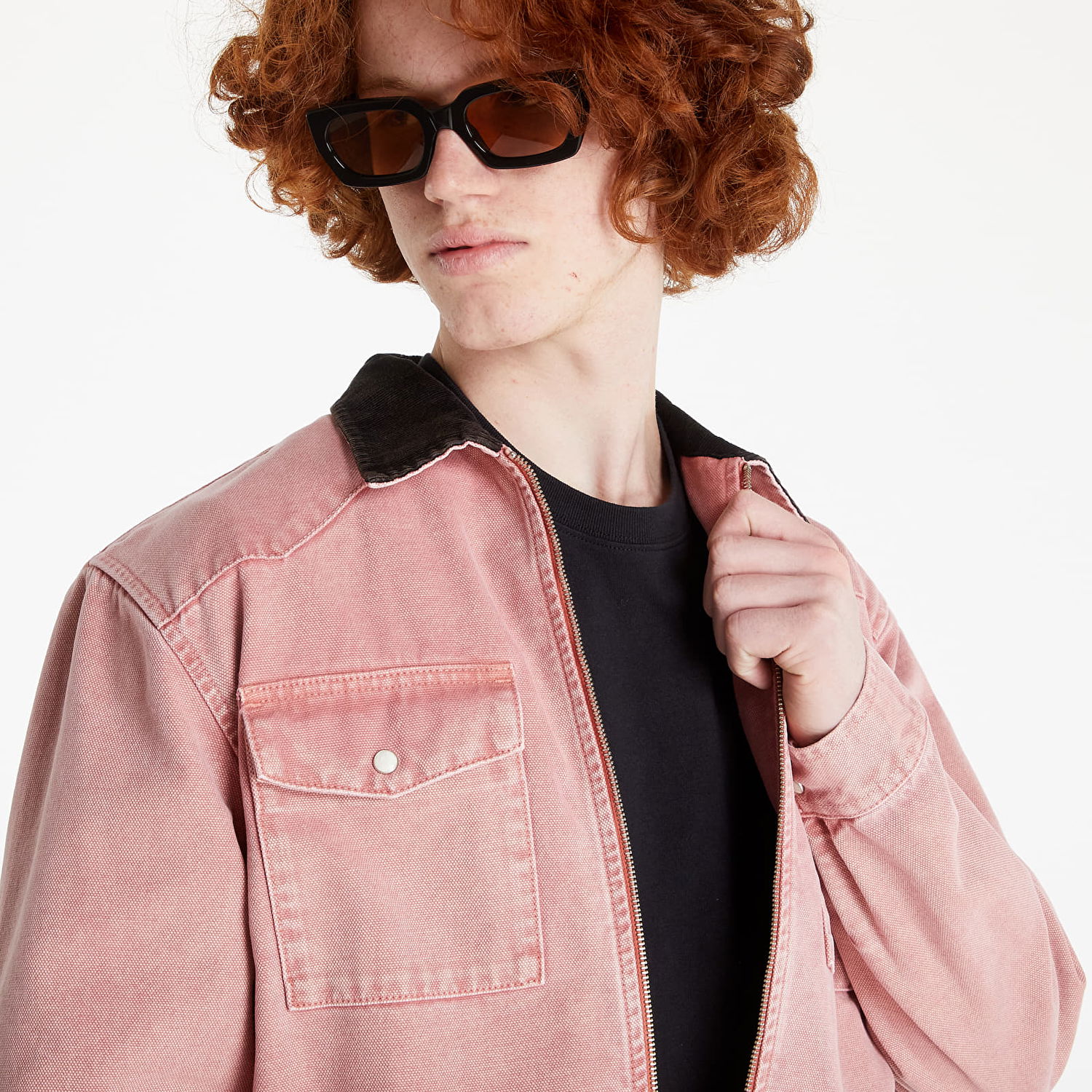 Bunda Stüssy Washed Canvas Work Shirt Ružová | 1110214 dusty rose, 0