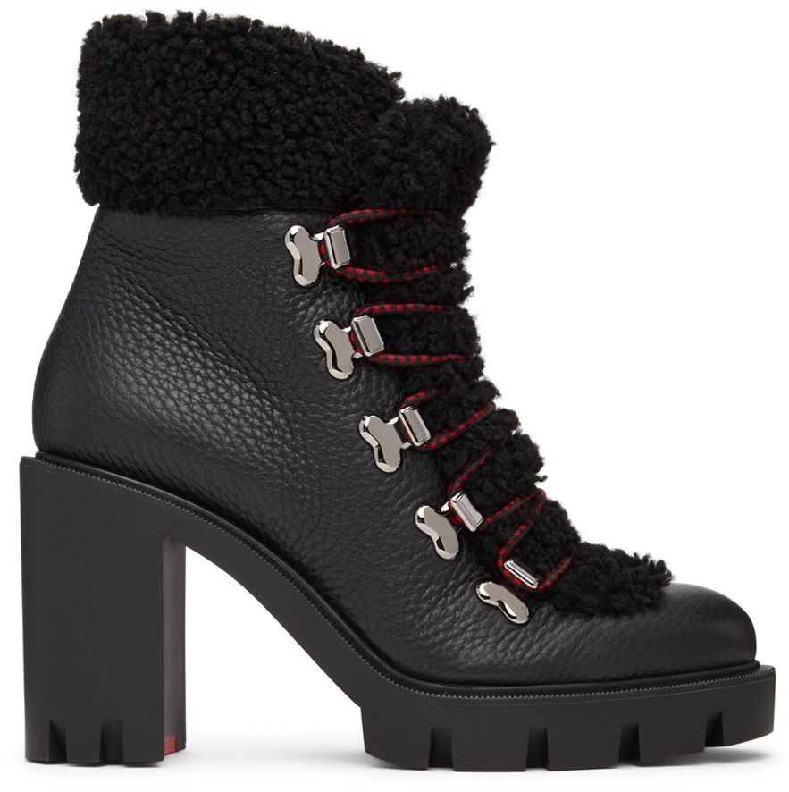 Starostlivosť o obuv Christian Louboutin Christian Louboutin Edelvizer Shearling Hiking Boots Čierna | 1220499, 0