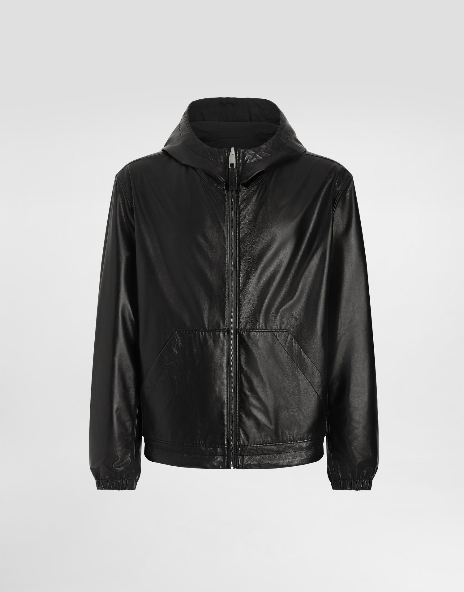 Bunda Dolce & Gabbana Dolce & Gabbana Leather Jacket with Reversible Hood Čierna | G9BKULGI909N0000, 0