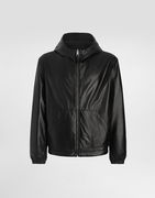 Dolce & Gabbana Leather Jacket with Reversible Hood
