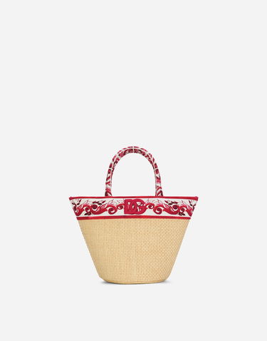Tote bag Dolce & Gabbana Dolce & Gabbana Straw Tote Bag with Floral Print Béžová | EB0104AU085HE3OB, 0