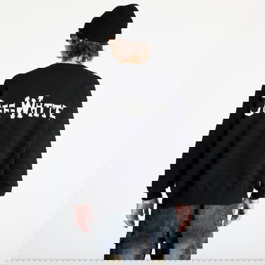 Sveter Off-White Black Knit Crewneck Sweater with Quote Print Čierna | OMHE20AS25KNI001100B, 3